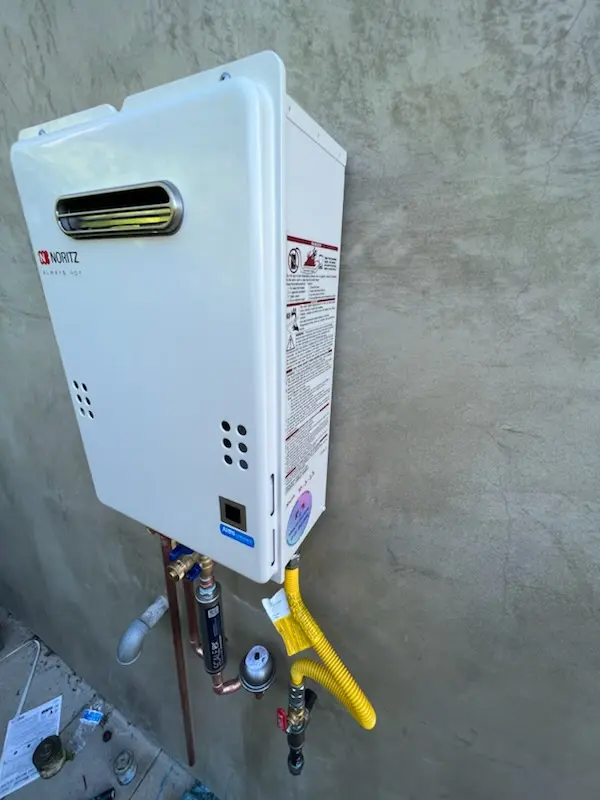 Tankless water heater installation for Woodbrook homes